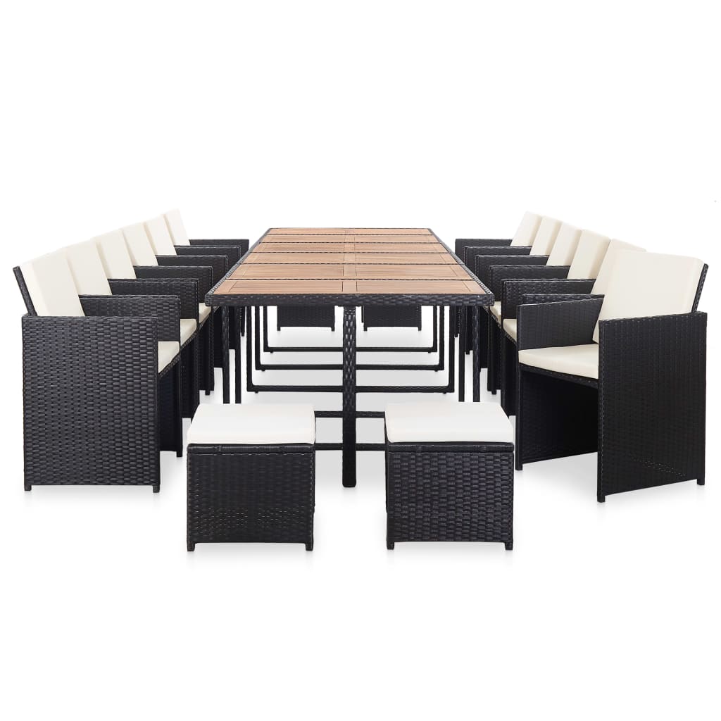 19-Delige Tuinset Met Kussens Poly Rattan